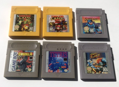 Lot Of 6 Gameboy Games Tetris Street Fighter II Godzilla MegaMan Donkey Kong 2 3-image
