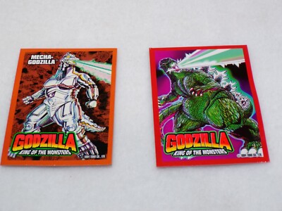 Trendmasters 1994 Godzilla King of the Monsters Trading Cards # 1 and # 6.-image