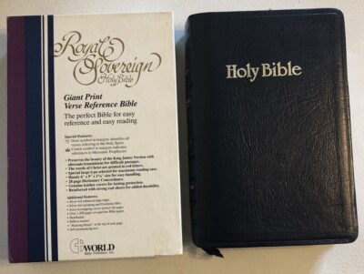 Holy Bible KJV Giant Print Verse Ref Royal Sovereign Special Limited Ed Leather-image