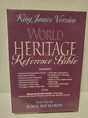 KJV World Heritage Reference H.M.S. Richards Study Burgundy Leather-image