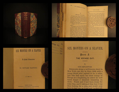 1879 1ed Six Months on a Slaver AFRICAN Slavery Kru Manning Slave Narrative RARE-image