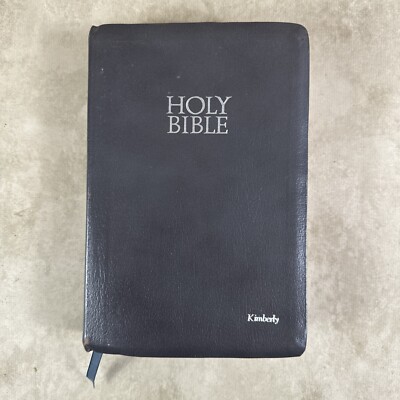 KING JAMES VERSION HERITAGE REFERENCE BIBLE BONDED LEATHER 1986 Giant Print Gray-image