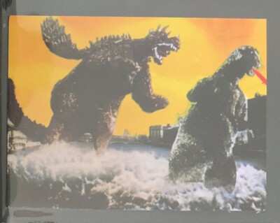 1973 vintage GODZILLA Amada Toho kaiju Card Japanese Godzilla Vs Anguirus #6A-image