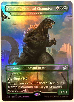 MTG Godzilla, Primeval Champion *FOIL* Ikoria: Lair of Behemoths 377 NM-image