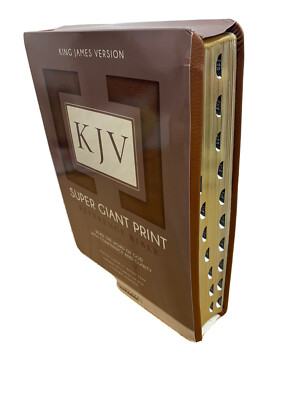 KJV Super Giant Print Bible Hendrickson Bibles imitation Leather, 17 point type-image