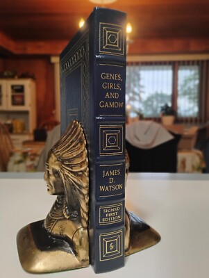 EASTON PRESS Genes Girls and Gamow JAMES WATSON signed 1st ed DNA biology FINE!-image