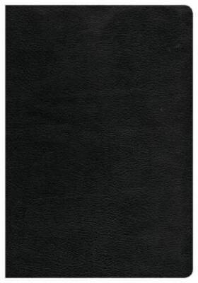 CSB Giant Print Reference Bible, Black Genuine Leather - Leather Bound - GOOD-image