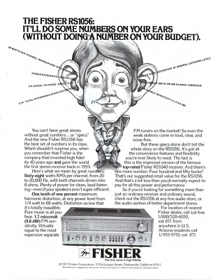Vintage Print Ad Fisher RS105 Stereo Receiver It'll Do Some Numbers On Your Ears-image