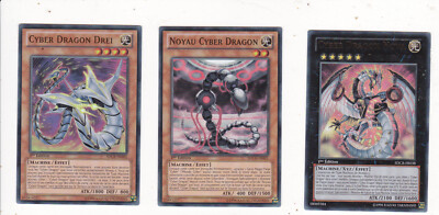 Lot of 3 Yu-Gi-Oh Cards! SDCR (2014) Cyber Dragon Nova SDCR-FR038 SDCR-FR001-image