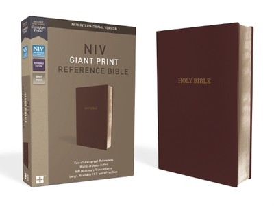 NIV, Reference Bible, Giant Print, Leather-Look, Bur (Leather Bound) (UK IMPORT)-image