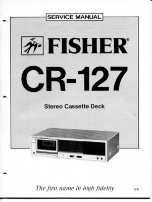 VINTAGE FISHER SERVICE MANUAL STEREO CASSETTE DECK MODEL CR-127-image