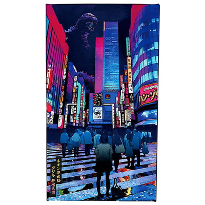 Neon Ukiyo-e Godzilla Shinjuku Fabric Board Godzilla Official Shop Card & Flyer-image
