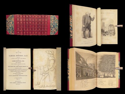 1844 Life of Samuel Johnson by James Boswell English Biography Croker 10v Set-image