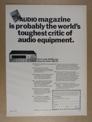 1970 Fisher 500-TX Stereo Receiver vintage print Ad-image