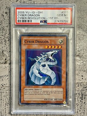 Yu-Gi-Oh! Cyber Dragon CRV-EN015 1st Edition PSA 10 Mint Card-image