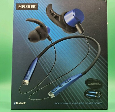 Fisher Soundwave Wireless Headphones With Neckband And Case Athletic Gym Earbuds-image