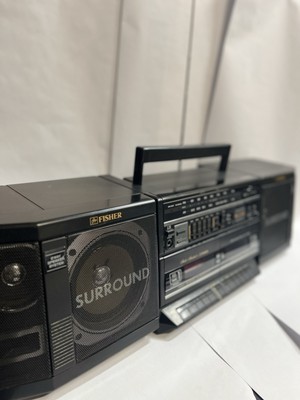 Fisher 80’s Boom Box Model PHW-803BA Radio Cassette High Speed Dubbing Surround -image