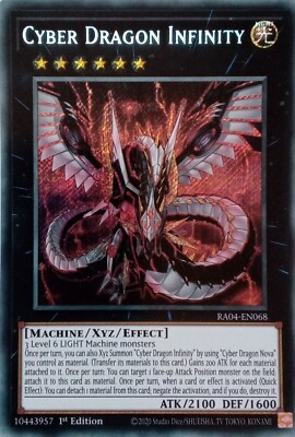 RA04-EN068 CYBER DRAGON INFINITY SECRET RARE 1ST EDITION YuGiOh CARD-image