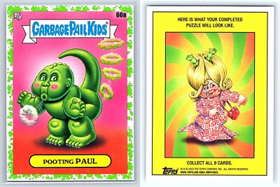 Godzilla Versus Lizard Dinosaur Garbage Pail Kids GPK Spoof GREEN SP Card Paul-image