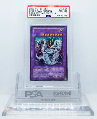 YUGIOH DR04-EN035 CYBER TWIN DRAGON ULTRA RARE PSA 10 GEM MINT #*-image
