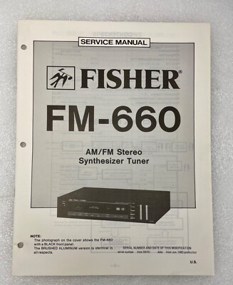 VTG Original Fisher FM-660 Am/Fm Stereo SynthTuner Service Manual Repair-1-image
