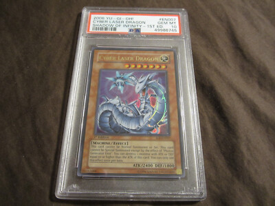 2006 YuGiOh! Shadow of Infinity CYBER LASER DRAGON SOI-007 Ultra Rare 1st PSA 10-image