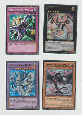 Yu-Gi-Oh! Card Lot of 4 Prison SDCR-FR033 Cyber Dragon Nova FRENCH EX-GOOD VF-image
