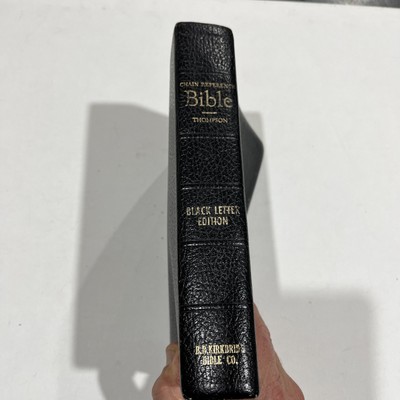 1964 Thompson Chain Reference Bible Kirkbride Black Letter Leatherette VGC Index-image