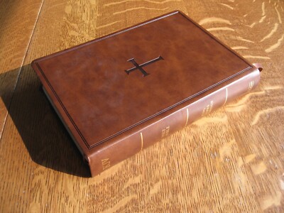 KJV Holy Bible Super Giant Print Reference Bible Brown Leathertouch Holman 11”-image