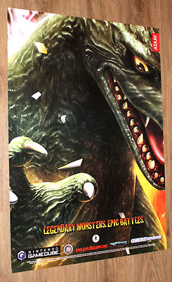 2002 Godzilla Destroy All Monsters Melee rare Promo Poster 84x59.5cm Gamecube-image