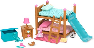 Li'l Woodzeez Bunk Beds Playset – Miniature Bedroom Furniture and... -image