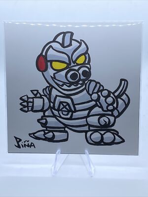 Jeff Pina Original Art GODZILLA Sketch 5x5 Card 1/1!-image