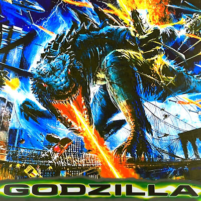Sega Godzilla Pinball Machine Game Backglass Translite ORIGINAL NOS-image