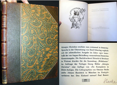 1923 SIGNED OTTOMAR STARKE ILLUSTRATED AUGUST STRINDBERG KONIGIN CHRISTINE-image