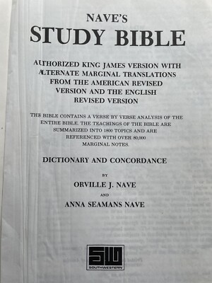 Nave’s Study Bible Southwestern 1978 KJV Concordance Reference Edition VTG-image