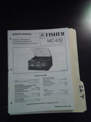MC-630 Fisher service manual original repair book stereo radio system rc-image