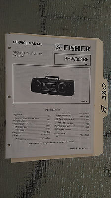 Fisher ph-w803 bf service manual original repair book stereo boombox radio tape-image