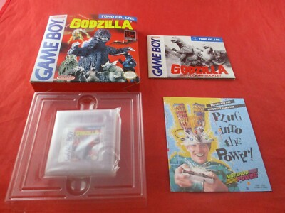 Godzilla (Nintendo Game Boy, 1990) COMPLETE w/ Box manual game WORKS! -image