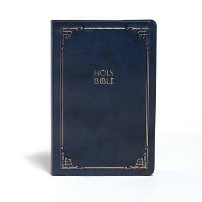 KJV Large Print Personal Size Reference Bible, Navy (Leather Bound)-image