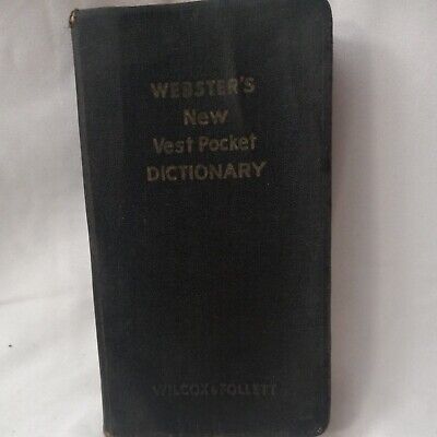 Vintage 1951 Webster's New Vest Pocket Dictionary Rare Book Reference Education-image