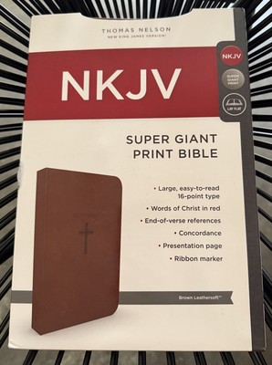 Super Giant Print Bible NKJV Imitation Leather Largest Print 16 point-image