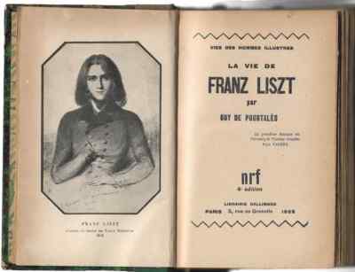 La Vie de Franz Liszt Pourtales Guy De Biography Music Antique Book 1925-image
