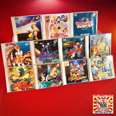 Lot 12 PC Engine Fighting Battle Game PCE CD ROM Super Arcade Japan JP Variation-image