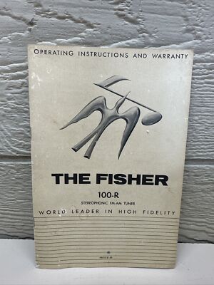 The Fisher Model 100 R Stereophonic Manual Booklet Only Original-image