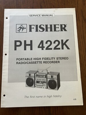 Fisher PH 422K Stereo Recorder Service Manual Vintage OEM Repair Boombox-image