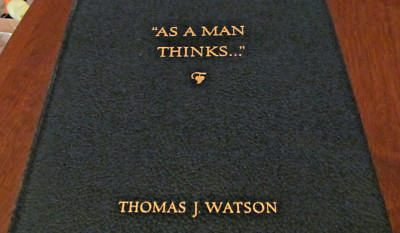 *As a Man Thinks by Thomas J. Watson IBM 1954 Flexibound Book Faux Leather Vtg-image