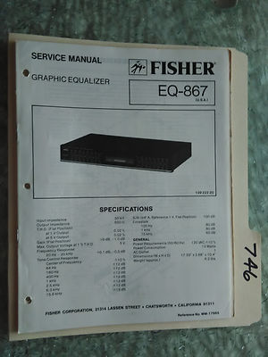 Fisher EQ-867 service manual original repair book stereo graphic equalizer eq-image