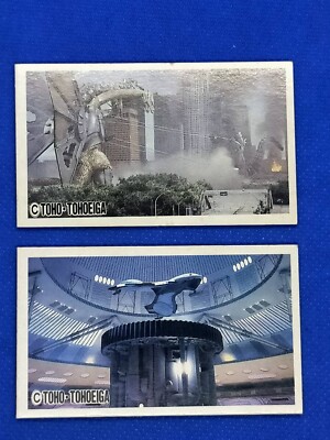 Godzilla vs King Ghidorah Japan Toho Films Toho Eiga Vintage Cards Menko 2lot-image