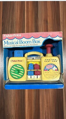 Vintage 1991 Fisher-Price Baby's Boom Box Model 1161 Musical no battery needed!-image