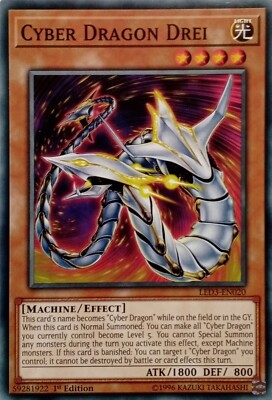LED3-EN020 CYBER DRAGON DREI COMMON 1ST EDITION YuGiOh CARD-image